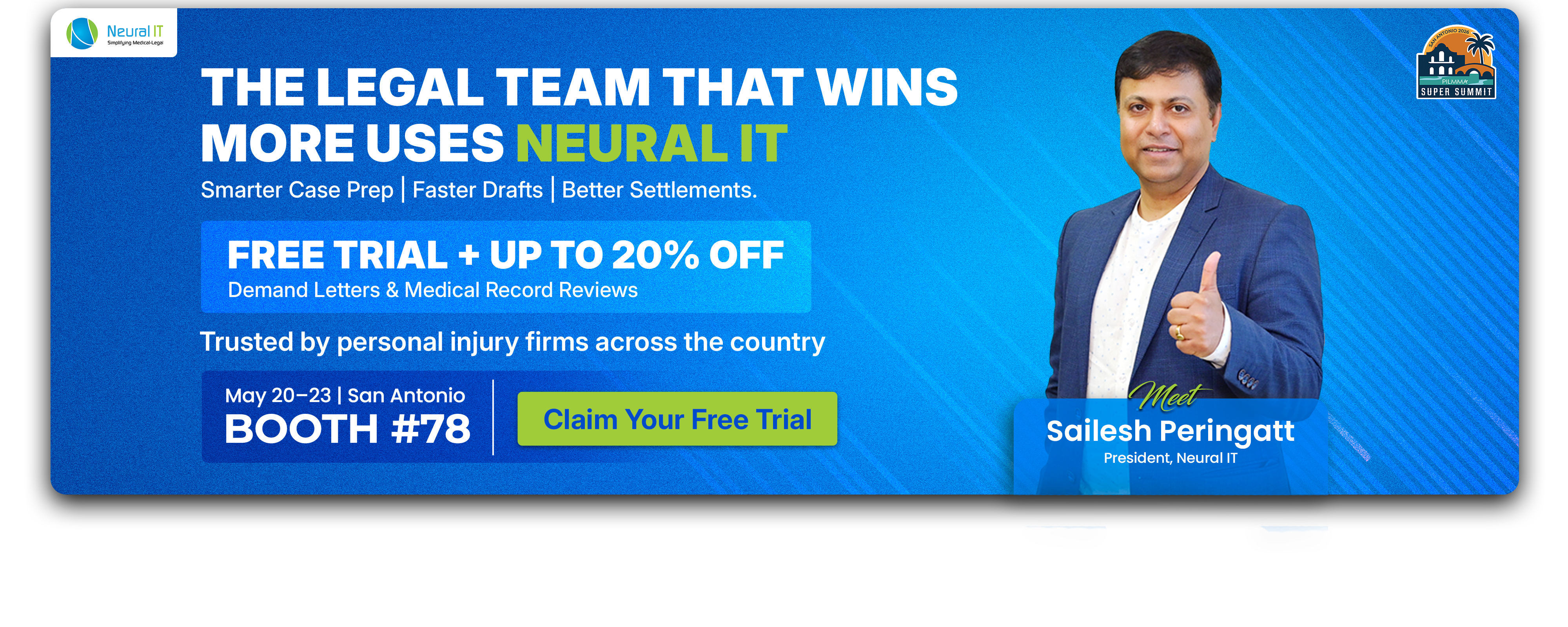 Neural IT banner promoting demand letter and medical review services for PI law firms.